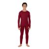 Cuddl Duds Boys Heavyweight Fleece Lined 2 Piece Thermal Underwear Set  Long Sleeve Shirt & Leggings Base Layer for Cold Weather  Winter Clothing Long Johns Lounge Sets for Kids, Red, S view 1