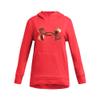Under Armour Girls' Armour Fleece Iridescent Big Logo Hoodie, (713) Racer Red / / Iridescent, X-Large view 1