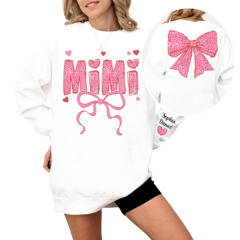 GODMERCH Love Life Fall Autumn Color Personalized Grandma Nickname with Kid Names Crewneck Sweatshirt, Customized Gift for Women