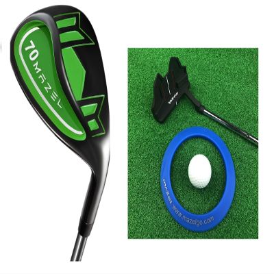 MAZEL Golf Putting Ring Training Aids & 70 Degree Wedge Club,Bundle of 2