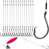 Dovesun 20PCS Circle Hooks Fishing Pre-Rigged Catfish Rig for Saltwater Freshwater Catfish Hooks with Wire Leader 10/0 view 1