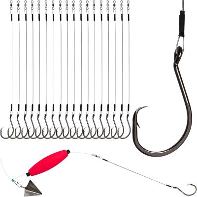 Dovesun 20PCS Circle Hooks Fishing Pre-Rigged Catfish Rig for Saltwater Freshwater Catfish Hooks with Wire Leader 4/0