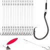 Dovesun 20PCS Circle Hooks Fishing Pre-Rigged Catfish Rig for Saltwater Freshwater Catfish Hooks with Wire Leader 4/0 view 1