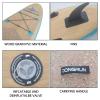 11'*32"*6" Inflatable Stand Up Paddle Board, Reinforced Double Layer All-Around Paddleboard with Wood Grain PVC and Oak Material Non-Slip Mat Package Wood Grain Aluminum Paddle fins Backpack Included view 3