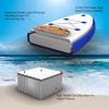 11'*32"*6" Inflatable Stand Up Paddle Board, Reinforced Double Layer All-Around Paddleboard with Wood Grain PVC and Oak Material Non-Slip Mat Package Wood Grain Aluminum Paddle fins Backpack Included view 4
