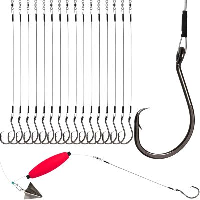 Dovesun 20PCS Circle Hooks Fishing Pre-Rigged Catfish Rig for Saltwater Freshwater Catfish Hooks with Wire Leader 6/0