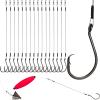 Dovesun 20PCS Circle Hooks Fishing Pre-Rigged Catfish Rig for Saltwater Freshwater Catfish Hooks with Wire Leader 6/0 view 1