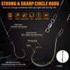 Dovesun 20PCS Circle Hooks Fishing Pre-Rigged Catfish Rig for Saltwater Freshwater Catfish Hooks with Wire Leader 6/0 view 3
