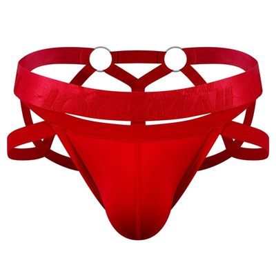 JOCKMAIL Low Waist Mesh Breathable Jockstrap Athletic Supporters for Men Jock Strap Male Underwear (US, Alpha, Medium, Red)