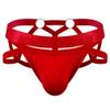 JOCKMAIL Low Waist Mesh Breathable Jockstrap Athletic Supporters for Men Jock Strap Male Underwear (US, Alpha, Medium, Red) view 1