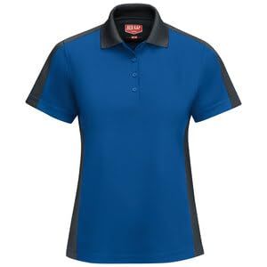 Red Kap SK53RC-SS-3XL F Ss Color Block Polo-Rd/Ch SS 3XL