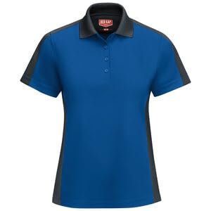Red Kap SK53RC-SS-3XL F Ss Color Block Polo-Rd/Ch SS 3XL