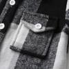 ALLureLove Toddler Boys' Girls' Flannel Plaid Shirt Button Down Long Sleeve Jacket Lapel Shacket Coat Tops Casual Outwear(Dark Black,7T) view 2