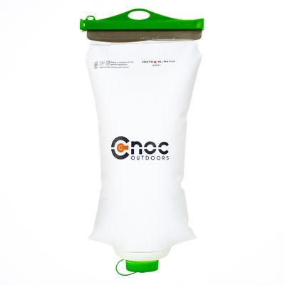 Cnoc Outdoors VectoX Extra Durable Water Collection and Filtration Bag 2L Green - 42mm Wide Neck - Wide Opening for Water Collection - Lightweight and Compact - Tethered Cap and Slider