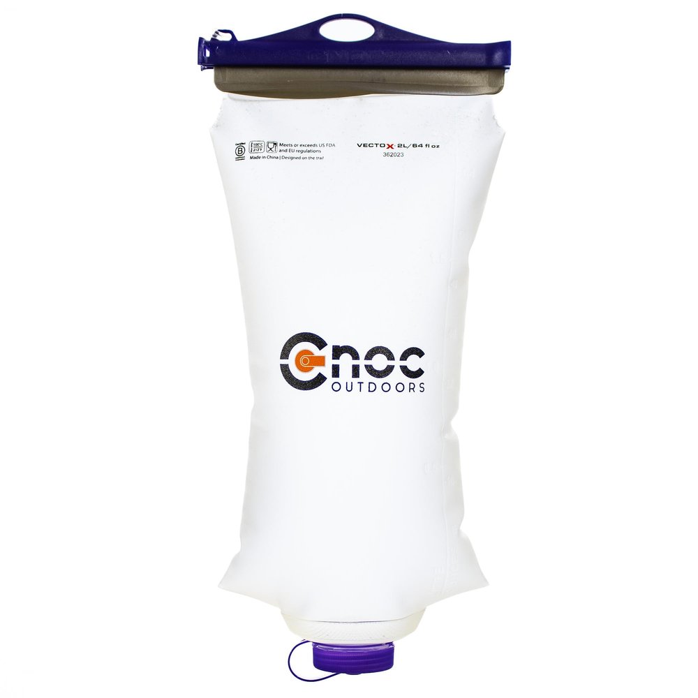 Cnoc Outdoors VectoX Extra Durable Water Collection and Filtration Bag 2L Purple- 42mm Wide Neck - Wide Opening for Water Collection - Lightweight and Compact - Tethered Cap and Slider