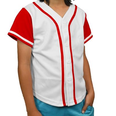 DIGITMON Kids Baseball Jersey Button Down Premium Hip Hop T Shirts Uniform WHITEREDSLEEVE 9-Month Infants