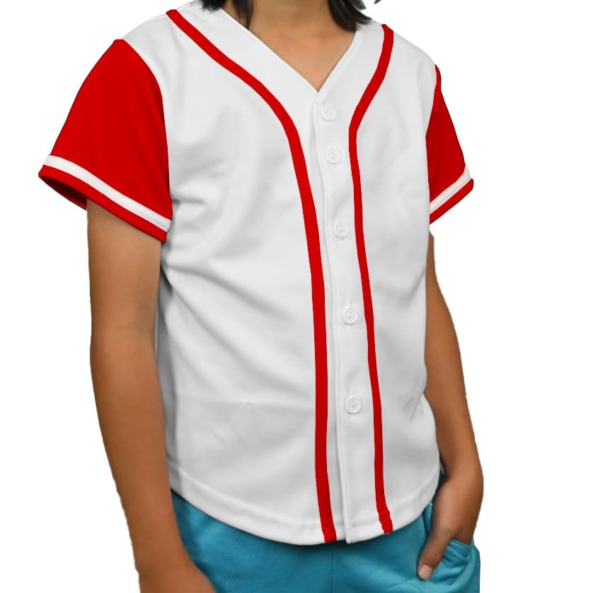 DIGITMON Kids Baseball Jersey Button Down Premium Hip Hop T Shirts Uniform WHITEREDSLEEVE 9-Month Infants