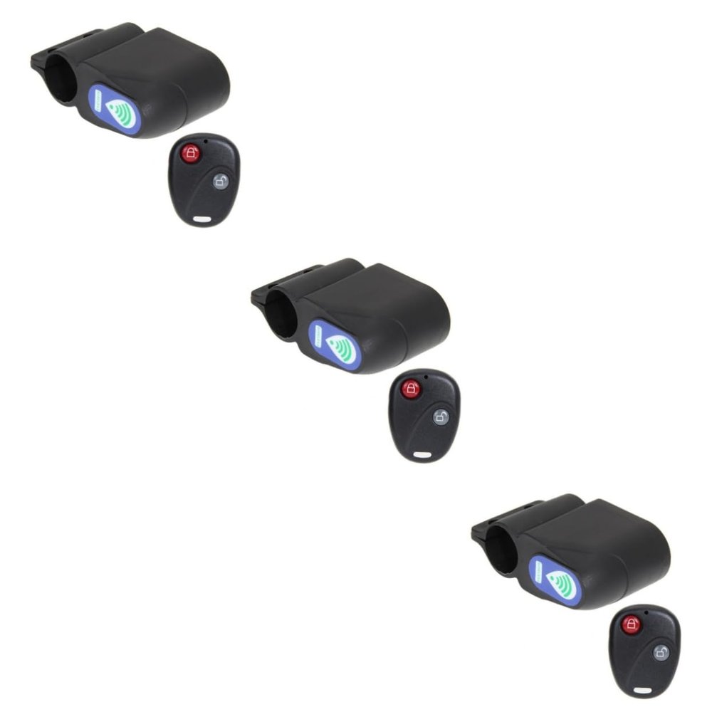 FAVOMOTO 3pcs Bike Security Alarm Design Easy Installation Low Power Consumption and Keyless Code Access -theft Alarm for Motorcycles and Scooters Black