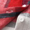 ALLureLove Toddler Boys' Girls' Flannel Plaid Shirt Button Down Long Sleeve Jacket Lapel Shacket Coat Tops Casual Outwear(Red-2,3T) view 2