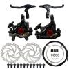 Akantor Mountain Bike Disc Brakes Set Mountain Bike Double Piston Line Pulling Disc Brakes Caliper, with A Pair of Aluminum Alloy Brake Levers/2pcs 160MM Rotor and A Set of Universal Brake Cable Kit. view 1