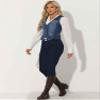 Allegra K Denim Vest for Women's Sleeveless V Neck Washed Distressed Y2K Jean Waistcoat Jacket X-Small Dark Blue view 4