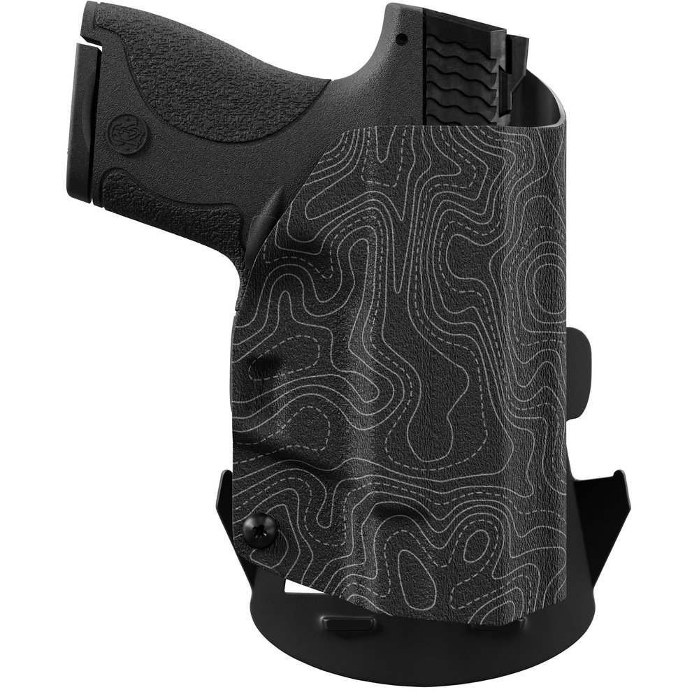 We The People Holsters - Gray Topographic Map - Right Hand - OWB Holster Compatible with Smith & Wesson M&P 9C/40C / M2.0 3.5"/3.6" Compact w/Streamlight TLR-8/8A Light RDS