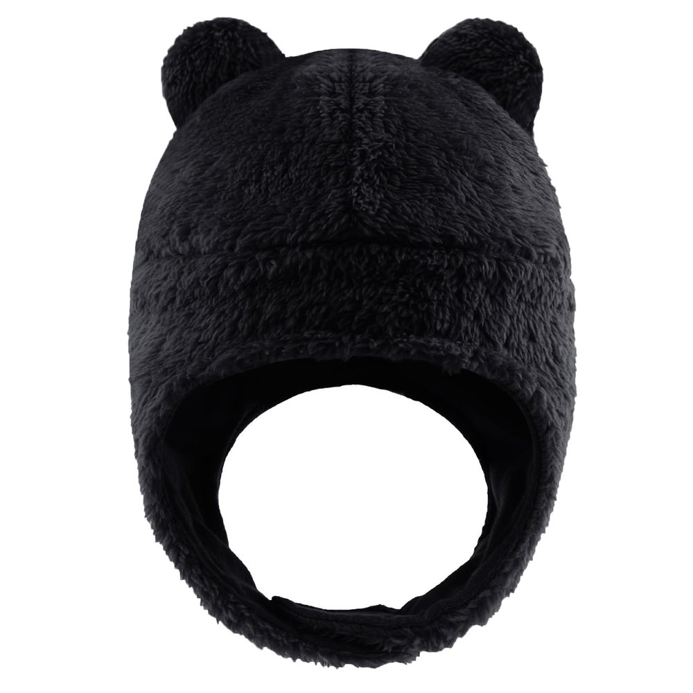 Bear Baby Winter Hat Toddler Earflap Beanie Unisex Infant Snow Cap Warm Fleece Kids Trapper Hats for Girls Boys 0-36M(Black,M)