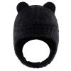 Bear Baby Winter Hat Toddler Earflap Beanie Unisex Infant Snow Cap Warm Fleece Kids Trapper Hats for Girls Boys 0-36M(Black,M) view 1