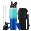 128oz Insulated Water Bottle and Stainless Steel Water Bottles 32 oz Tumbler with Straw - Keep Cold 48h & Hot 24h Vacuum Water Jug, Metal Insulated Tumbler Fits in The Car, Bike view 3