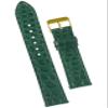 20mm Flat Green AIIigator Watch Band Quick Release Handmade Leather Watch Strap Slim Croc Replacement Wristband Men Stainless Steel Buckle, Christmas Father's Day Gift for Dad Son Husband DH-28G-20MM view 1