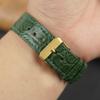 20mm Flat Green AIIigator Watch Band Quick Release Handmade Leather Watch Strap Slim Croc Replacement Wristband Men Stainless Steel Buckle, Christmas Father's Day Gift for Dad Son Husband DH-28G-20MM view 4