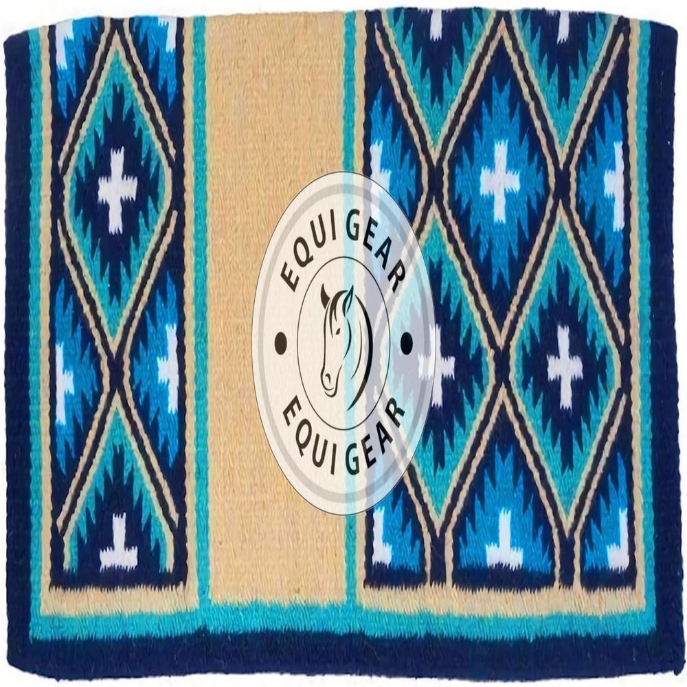 EQUIGEAR Horse Western Ranch Saddle pad/New Zealand Wool Western Saddle Blanket Top Wool Saddle pad Size 34" L x 36" W (Customization Available) z169