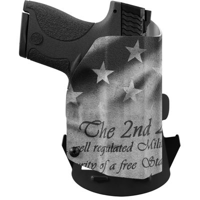 We The People Holsters - 2nd Amendment - Right Hand - OWB Holster Compatible with Smith & Wesson M&P 9 Shield EZ w/Olight PL-Mini 2 Valkyrie