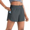 ZUTY 5" Athletic Running Shorts for Women with Zipper Pocket High Waisted Quick Dry Workout Gym Shorts with no Liner Dark Grey XS view 1