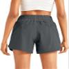 ZUTY 5" Athletic Running Shorts for Women with Zipper Pocket High Waisted Quick Dry Workout Gym Shorts with no Liner Dark Grey XS view 2