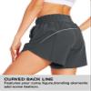 ZUTY 5" Athletic Running Shorts for Women with Zipper Pocket High Waisted Quick Dry Workout Gym Shorts with no Liner Dark Grey XS view 4