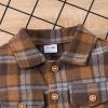 CETEPY 2T Boys Clothes Toddler Boy Fall Outfits Winter Button Down Brown Plaid Shirt + Pocket Jean Pants Clothing Set 2-3 Years Old view 4