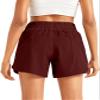 ZUTY 5" Athletic Running Shorts for Women with Zipper Pocket High Waisted Quick Dry Workout Gym Shorts with no Liner Burgundy L view 2