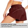 ZUTY 5" Athletic Running Shorts for Women with Zipper Pocket High Waisted Quick Dry Workout Gym Shorts with no Liner Burgundy L view 4