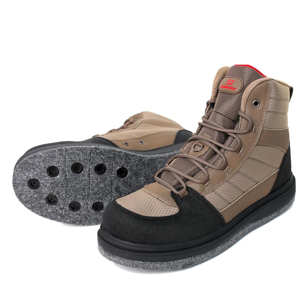 Kylebooker Mens Wading Boots Lightweight Anti-Slip Felt Bottom Fly Fishing Wading Shoes (Felt Sole, 9)