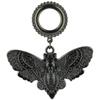 Balala Black Deaths Head Moth Dangle Surgical Stee Ear Gauges 1/2 inch 12mm Piercing Tunnels Plugs Screw On Back view 1