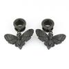 Balala Black Deaths Head Moth Dangle Surgical Stee Ear Gauges 1/2 inch 12mm Piercing Tunnels Plugs Screw On Back view 2
