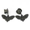 Balala Black Deaths Head Moth Dangle Surgical Stee Ear Gauges 1/2 inch 12mm Piercing Tunnels Plugs Screw On Back view 4