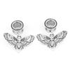 Balala Silver Deaths Head Moth Dangle Surgical Stee Ear Gauges 3/4 inch 20mm Piercing Tunnels Plugs Screw Fit Back view 2