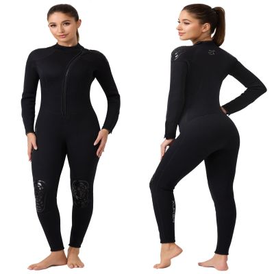 XUKER Wetsuit Women 3mm, Neoprene Wet Suits for Women in Cold Water Front Zip Full Body Long Sleeve Diving Suit for Snorkeling Surfing Swimming Kayaking Canoeing