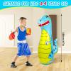 EQARD Punching Bag for Kids 47" Inflatable Dinosaur Bop Bag with Thicker Material Instant Bounce Back with Boxing Gloves Karate Kickboxing Taekwondo Kids Gift for Age 3-9 Girls & Boys (Blue) view 2
