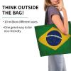 ASYG Cute Brazil Flag Tote Bag for Women and Men Reusable Shoulder Bags for Gym, Shopping, Beach,Travel view 2