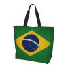 ASYG Cute Brazil Flag Tote Bag for Women and Men Reusable Shoulder Bags for Gym, Shopping, Beach,Travel view 3