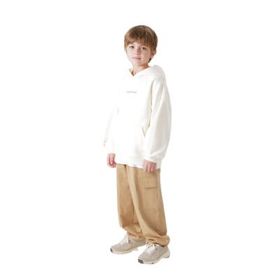 marc & janie Boys Girls Casual Solid Loose Hoodies Long Sleeve Drop Shoulder Sweatshirts Versatile Soft Cotton Tops 231711 Beige Pink