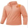 TACVASEN Men's 1/4 Zip Fleece Pullover Athletic Sweatshirt Long Sleeve Golf Shirt Casual Lightweight Sweater Apricot S view 1